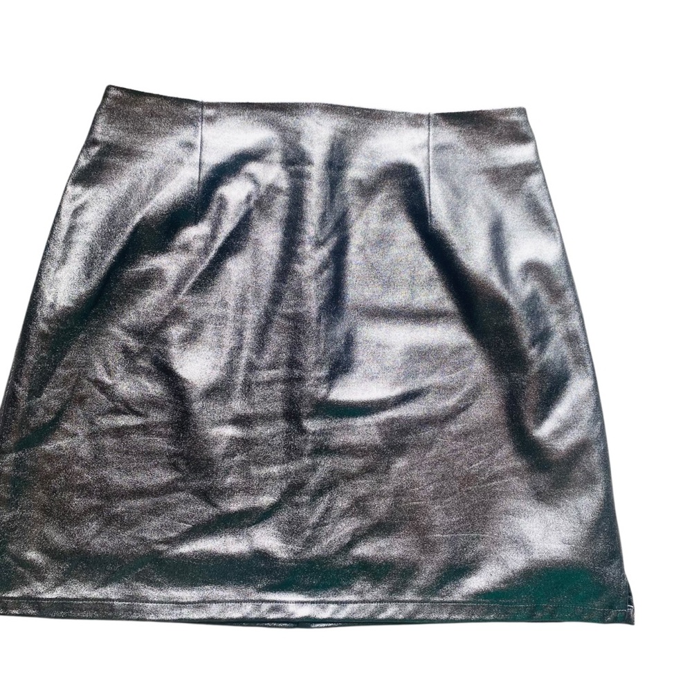 Lovers + Friends Back To Basics Mini Skirt Silver Metallic - Picture 5 of 8